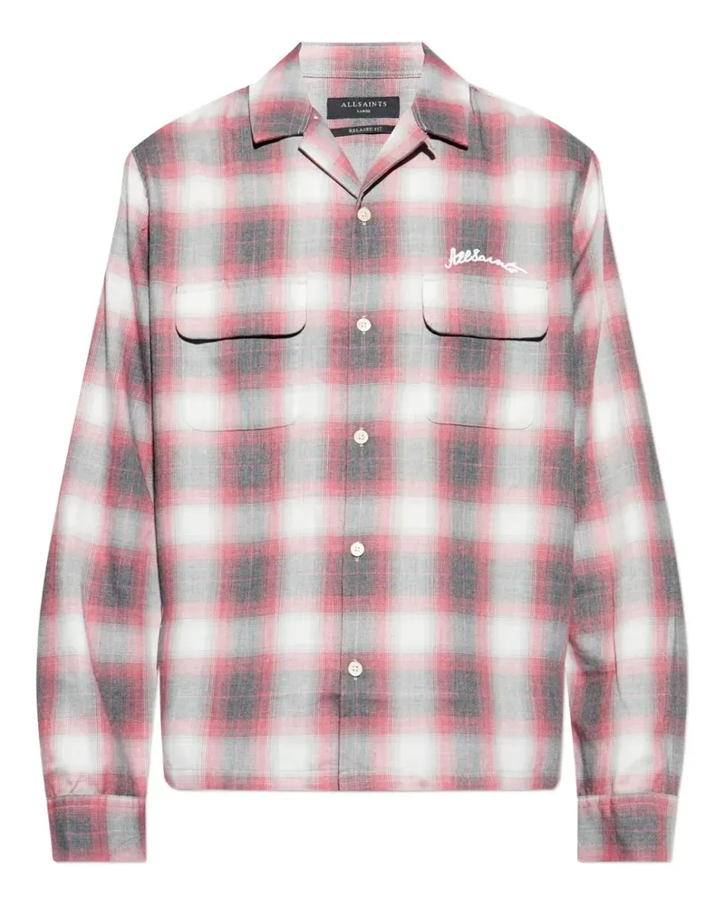 AllSaints Shams Hemd mit karierter Tasche - Rot Rot