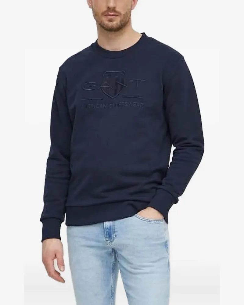 Gant Sweatshirt mit Logo-Stickerei - Blau Blau