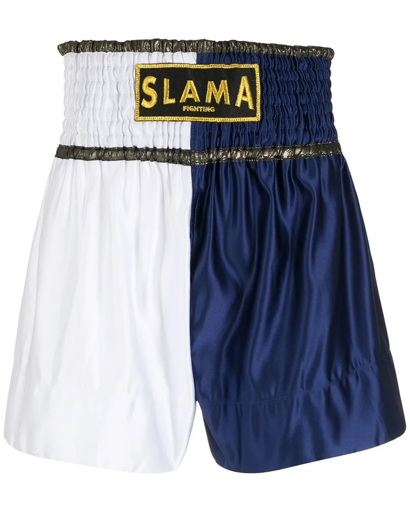Amir Slama Luta Shorts mit Logo - Blau Blau