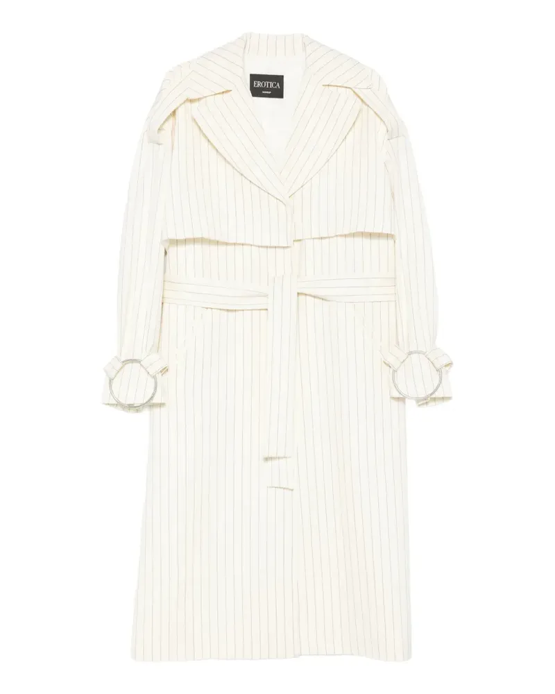 Dondup pinstripe-pattern belted coat - Nude Nude