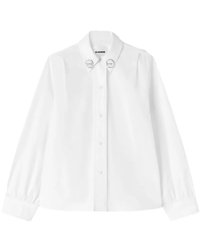 Jil Sander Hemd mit Schmuckstein - Weiß Weiß