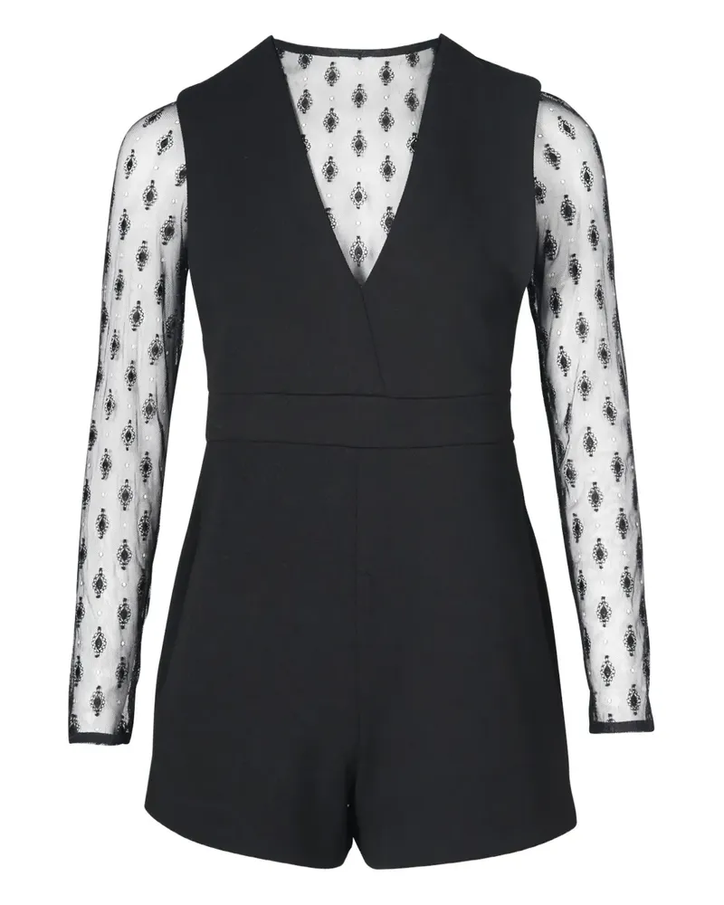 Maje Playsuit mit Spitzeneinsatz - Schwarz Schwarz