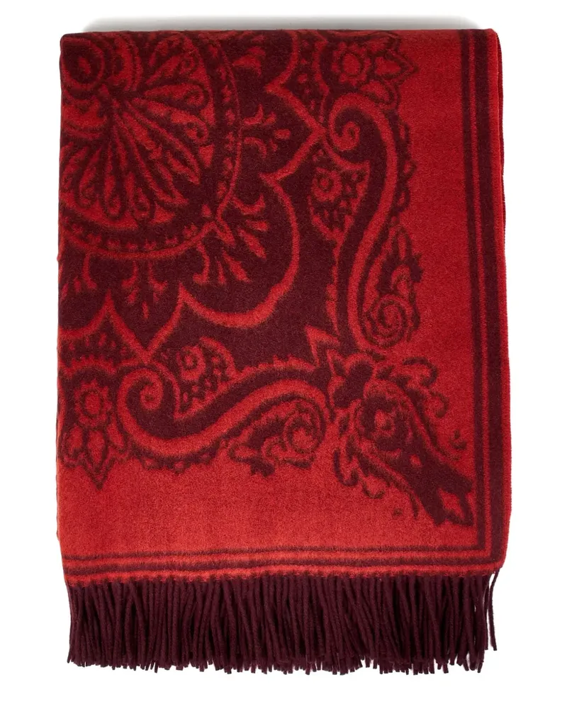 Etro Decke mit Paisley-Motiv - Rot Rot