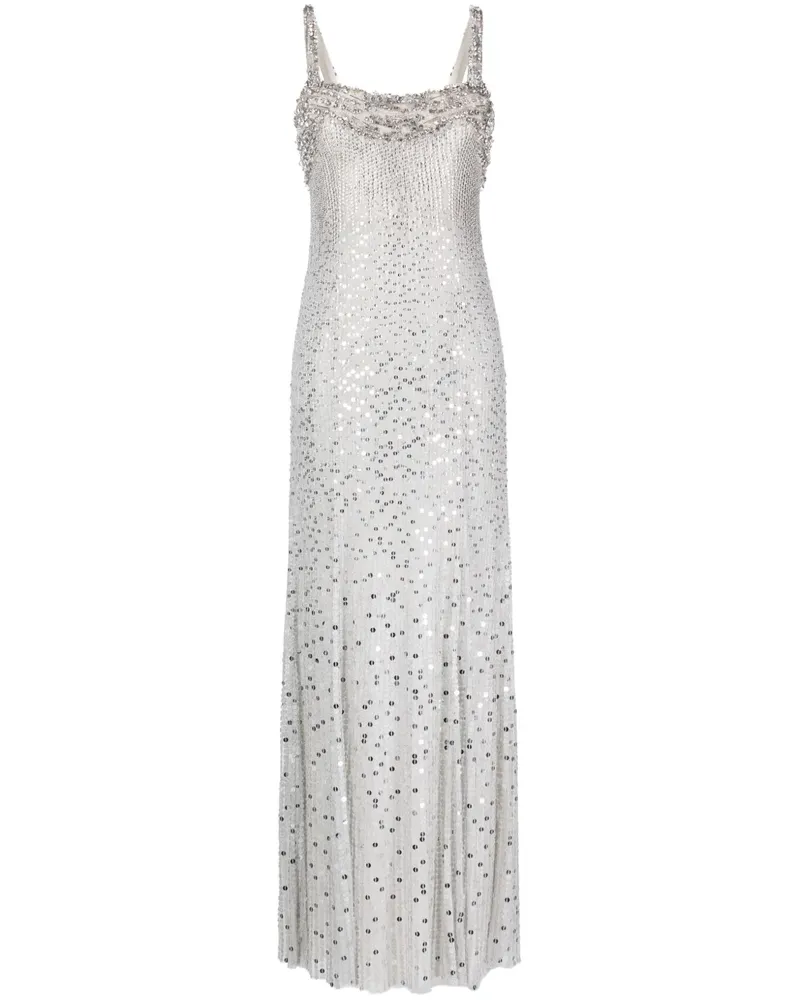 Jenny Packham Kristallverziertes Abendkleid - Silber Silber