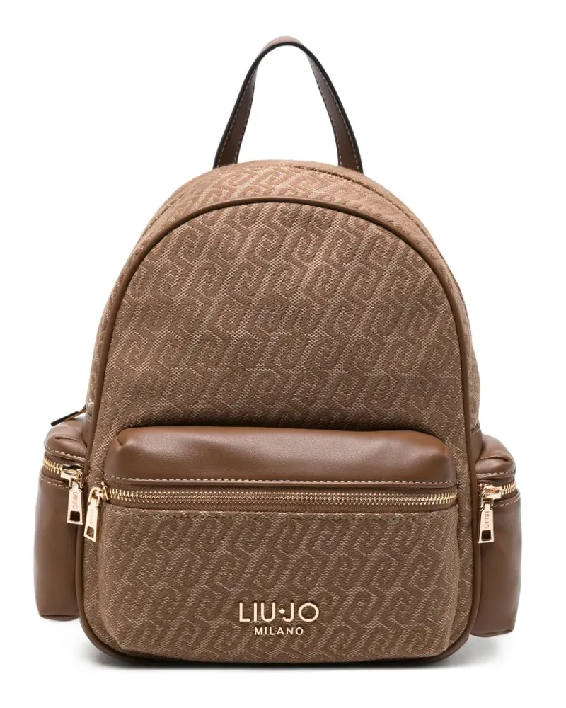 Liu Jo Rucksack mit Monogramm-Jacquard - Braun Braun