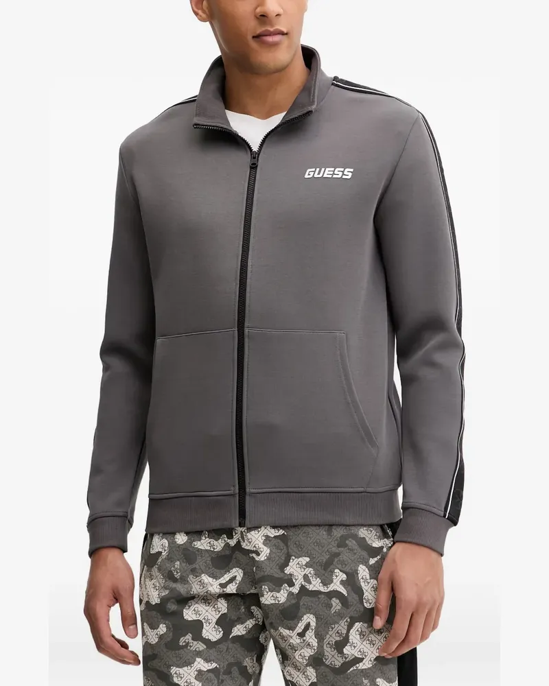 Guess logo-print zip-up sweatershirt - Grau Grau