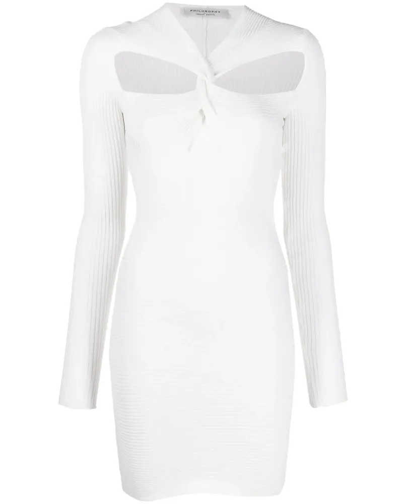 Philosophy Di Lorenzo Serafini Gerafftes Kleid mit Cut-Out - Weiß Weiß