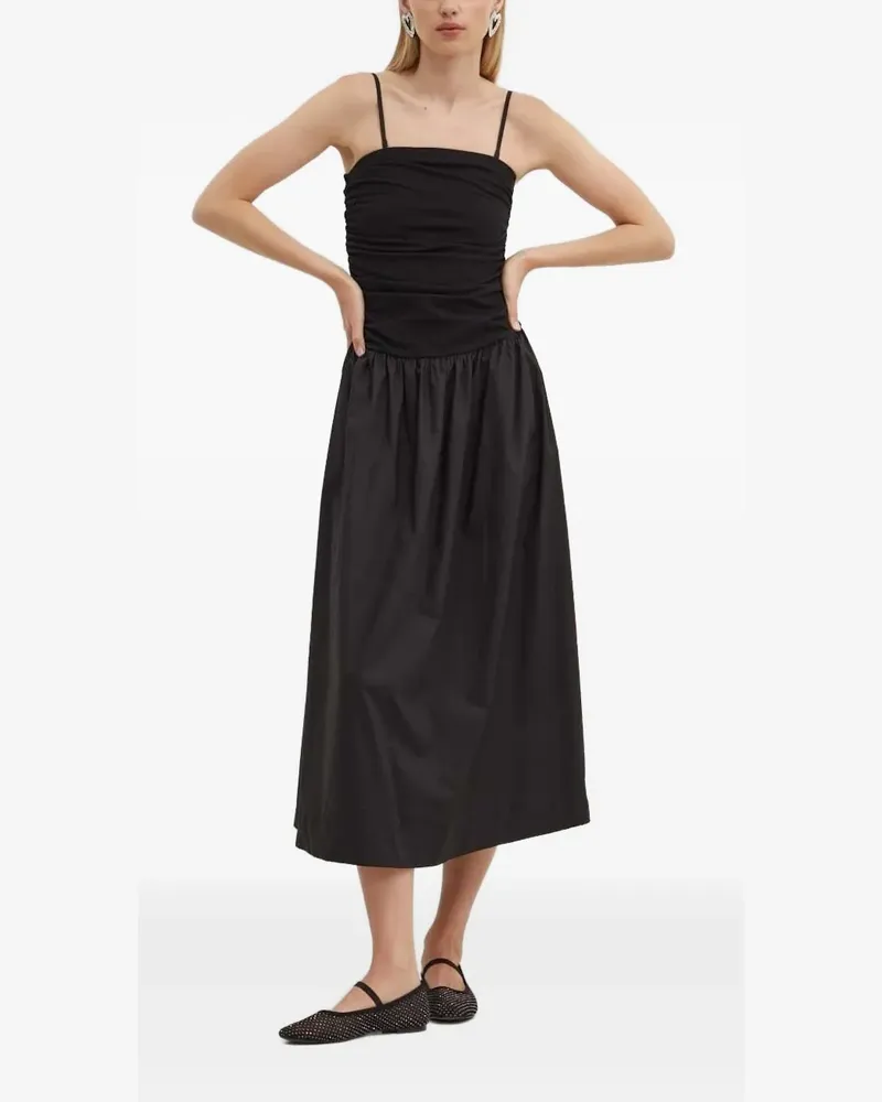 Never Fully Dressed Gerafftes Midikleid - Schwarz Schwarz