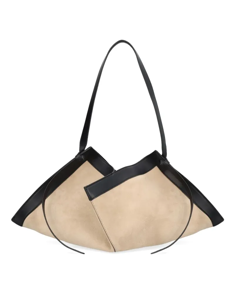 YUZEFI Wonton suede shoulder bag - Nude Nude