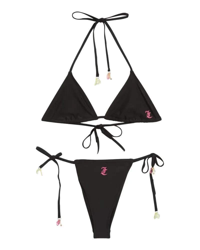 Juicy Couture Bikini mit Früchte-Anhänger - Schwarz Schwarz