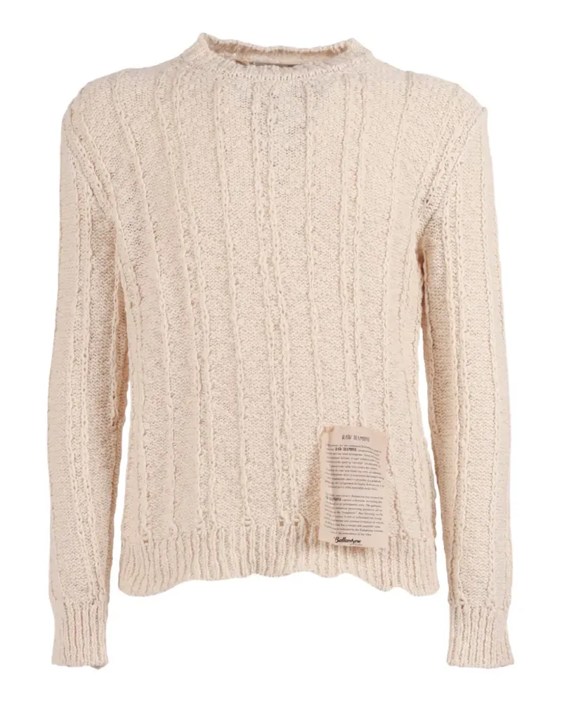 Ballantyne Raw Diamond Pullover mit Zopfmuster - Nude Nude