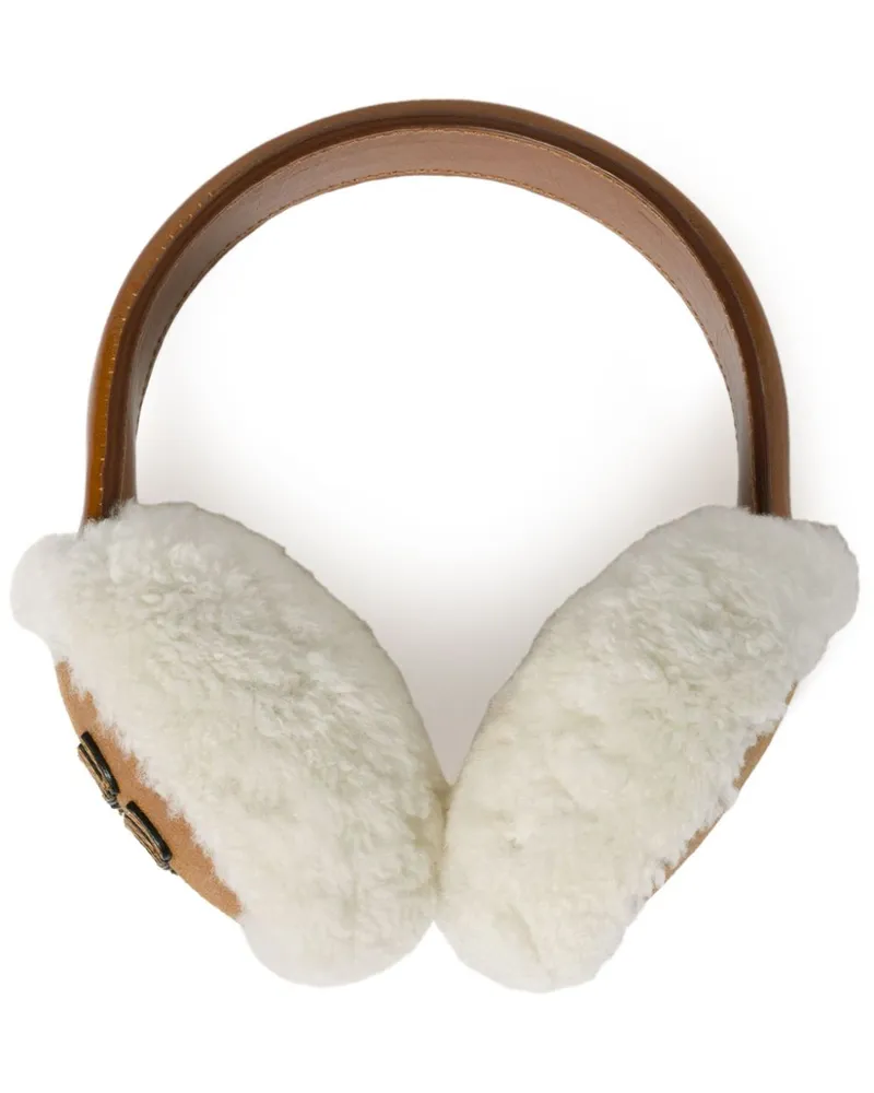 Miu Miu Ohrenschützer mit Shearling-Detail - Braun Braun