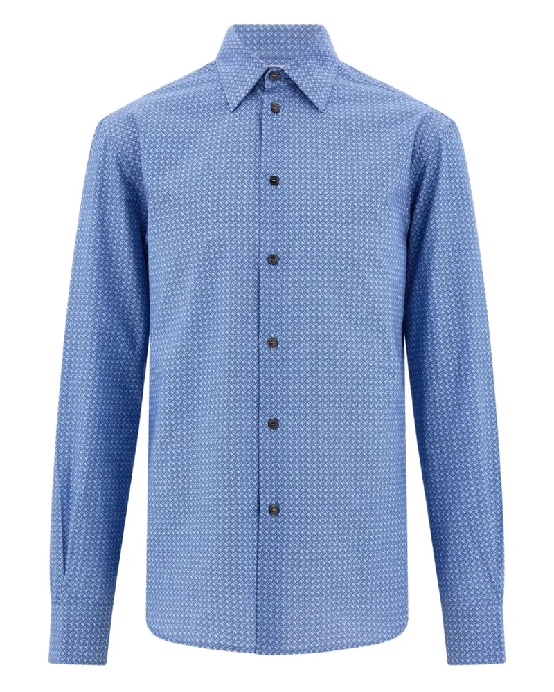 Ferragamo Monogram Print Shirt - Blau Blau