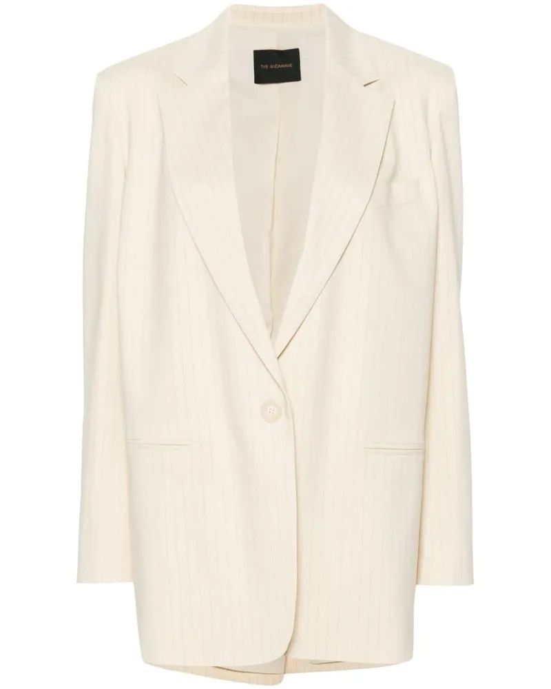 ANDAMANE Einreihiger Blazer mit Nadelstreifen Nude