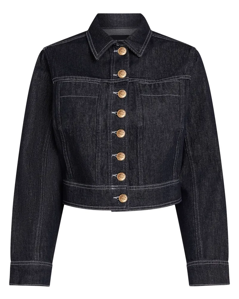 Karl Lagerfeld Cropped-Jacke aus Denim - Schwarz Schwarz