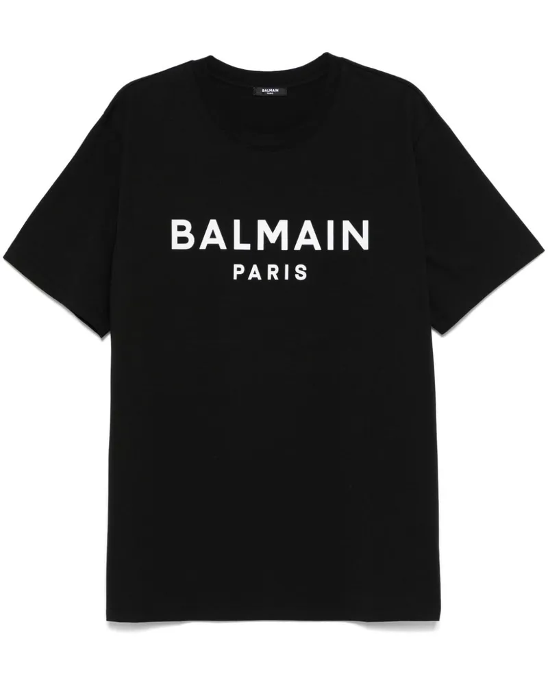 Balmain T-Shirt mit Logo-Print - Schwarz Schwarz