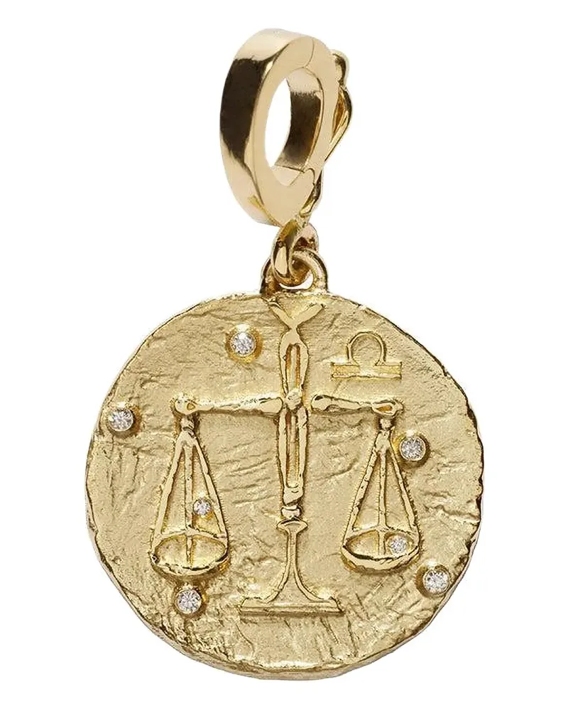 AZLEE 18kt Of The Stars Libras Gelbgoldhalskette mit Diamantanhänger Gold