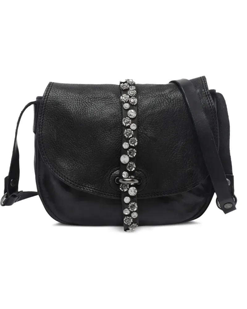 Campomaggi Linda Schultertasche mit Kristallen - Schwarz Schwarz