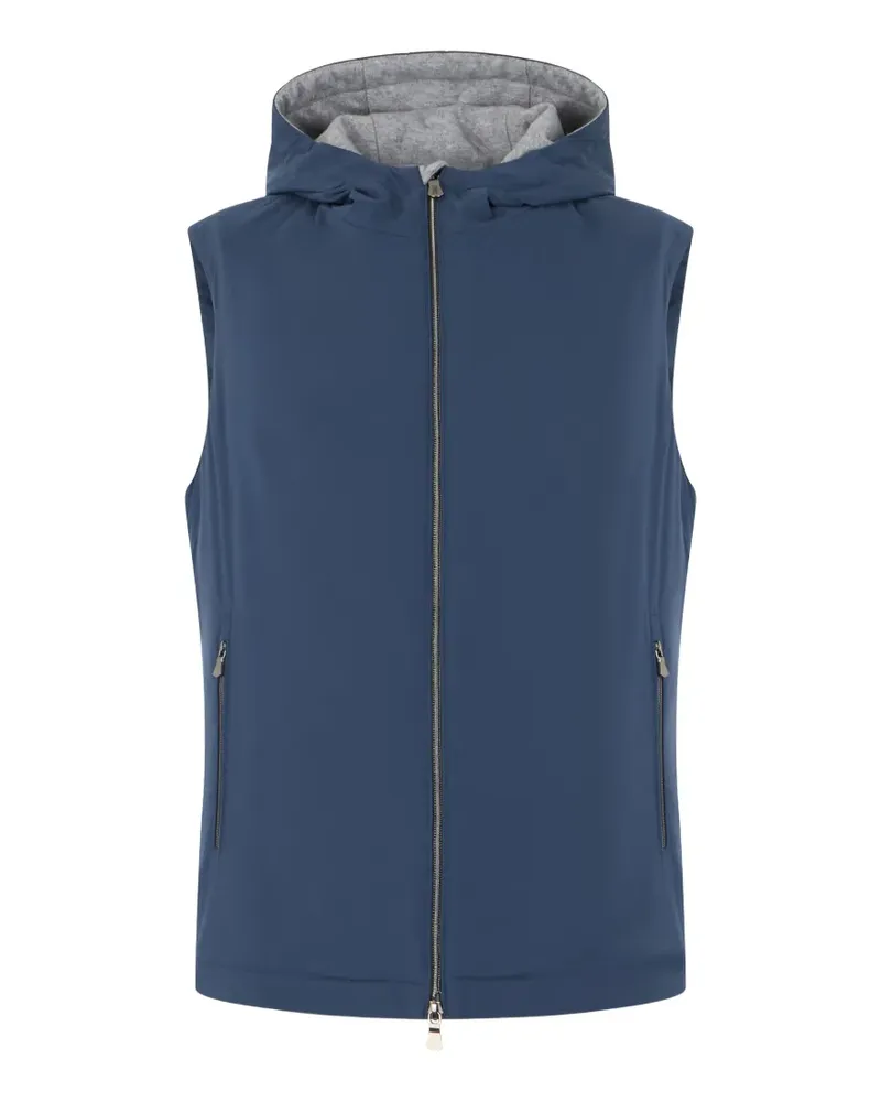Fedeli hooded zip-up gilet - Blau Blau