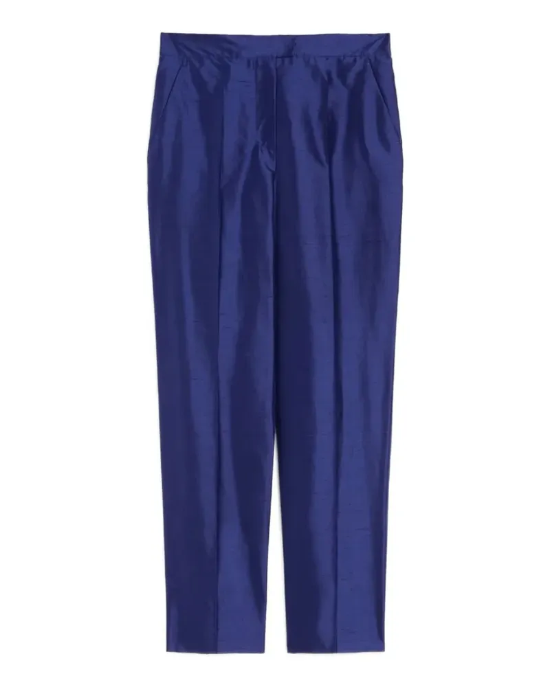 Max Mara Straight-Leg-Hose mit Falten - Blau Blau