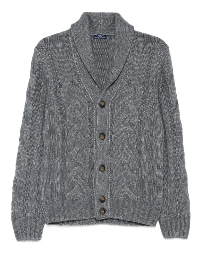 BARBA Cardigan mit Zopfmuster - Blau Blau