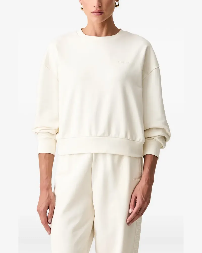 Guess logo-embroidered crew-neck sweatshirt - Nude Nude