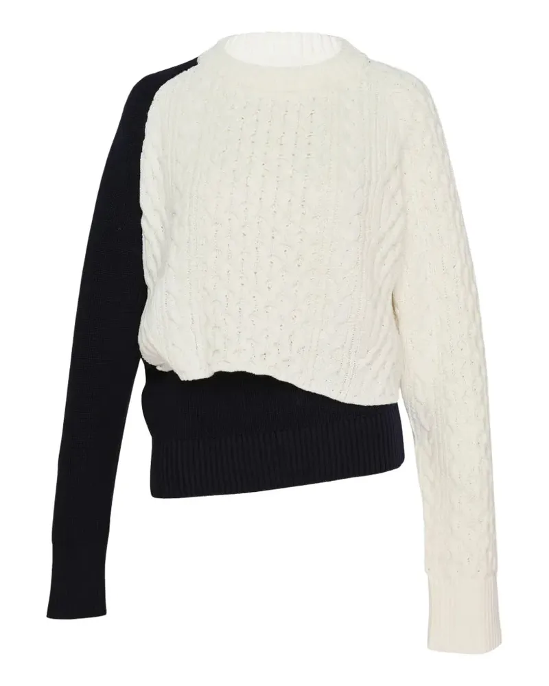 Sacai cable-knit layered-effect sweater - Weiß Weiß