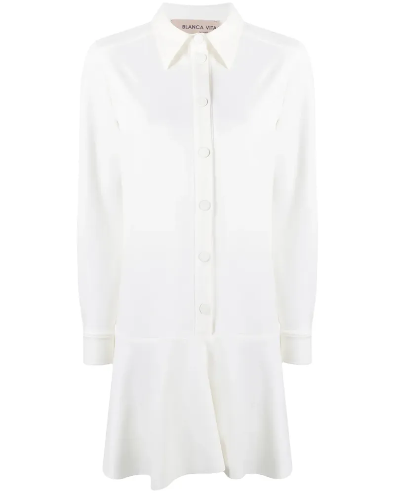 Blanca Kleid mit tiefer Taille - Weiß Weiß
