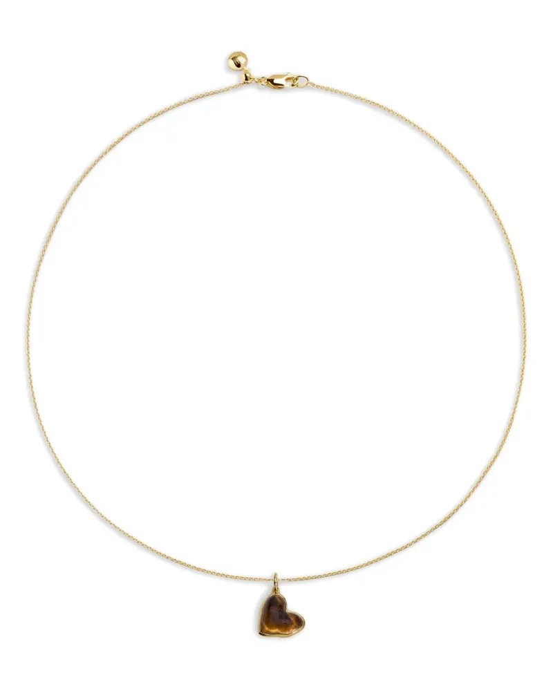 Monica Vinader 18kt Halskette aus Gold-Vermeil mit Herz-Anhänger Gold