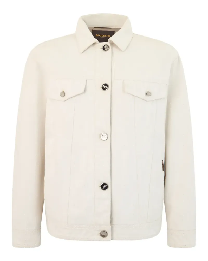MOORER Ardea Jeansjacke mit Knöpfen - Weiß Weiß