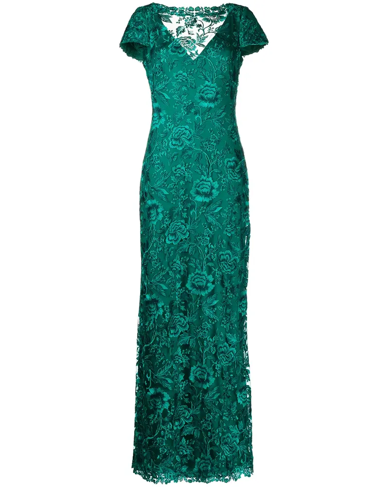 Tadashi Shoji Besticktes Abendkleid - Grün Grün