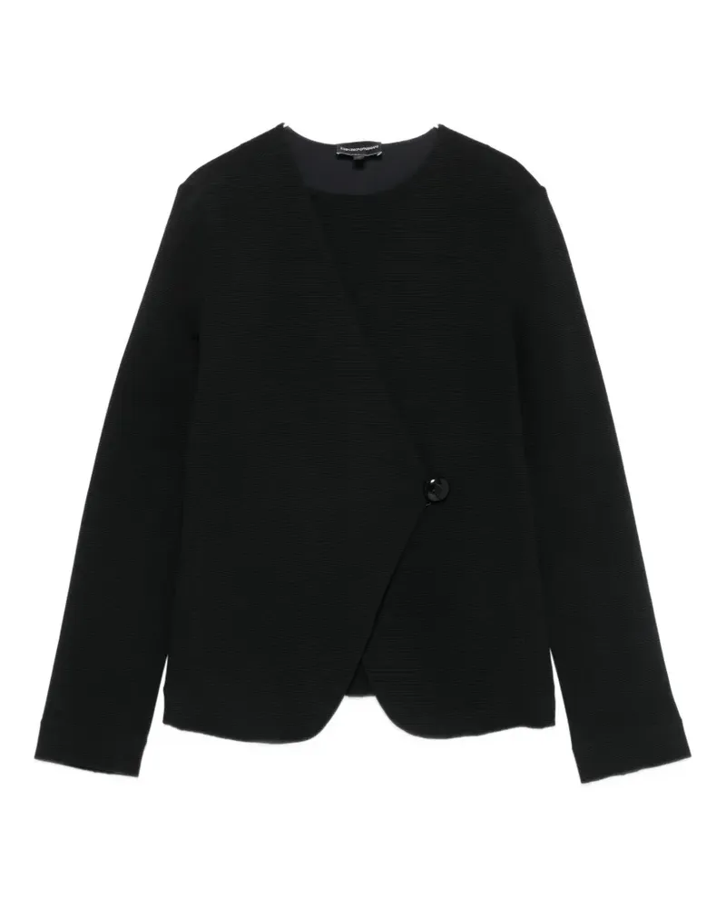 Emporio Armani asymmetric-front jacket - Schwarz Schwarz