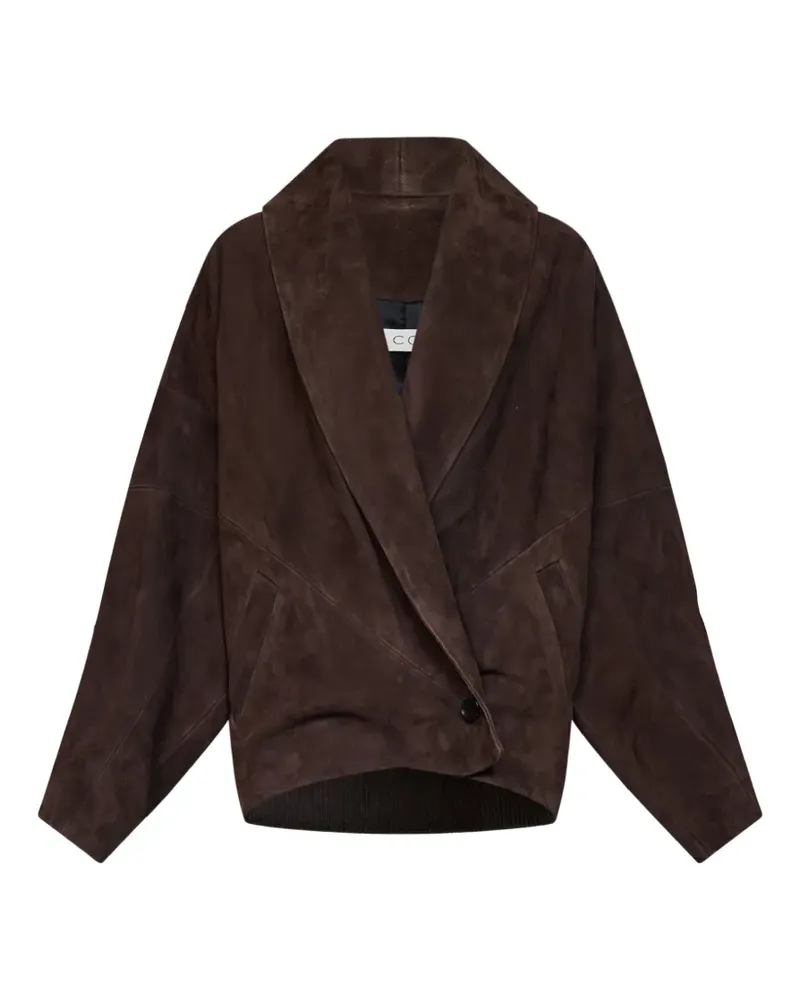 Co batwing-sleeve leather jacket - Braun Braun