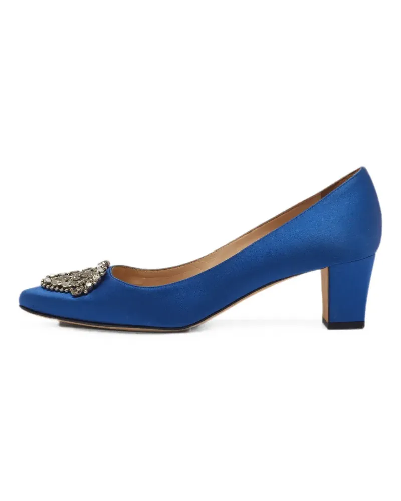 Manolo Blahnik Okkato Pumps mit Kristallen - Blau Blau