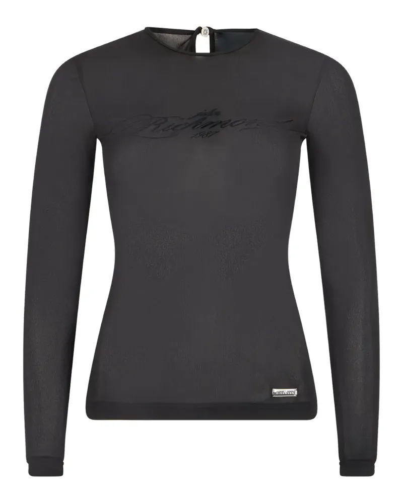 John Richmond Sweatshirt mit Logo-Stickerei - Schwarz Schwarz