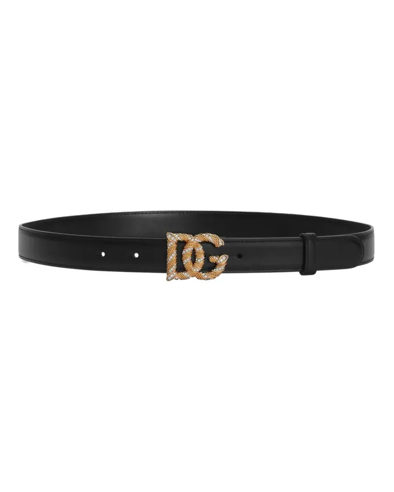 Dolce & Gabbana logo buckle belt - Schwarz Schwarz
