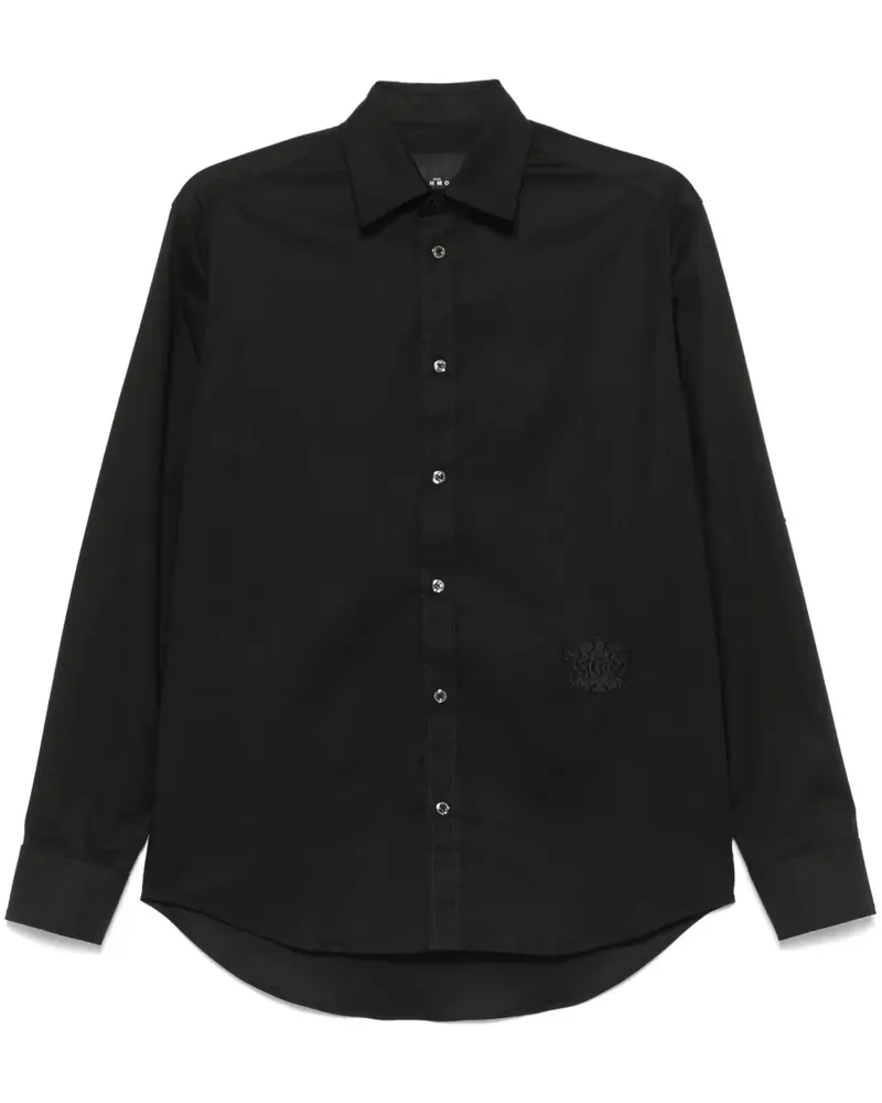 John Richmond Hemd mit Logo-Stickerei - Schwarz Schwarz