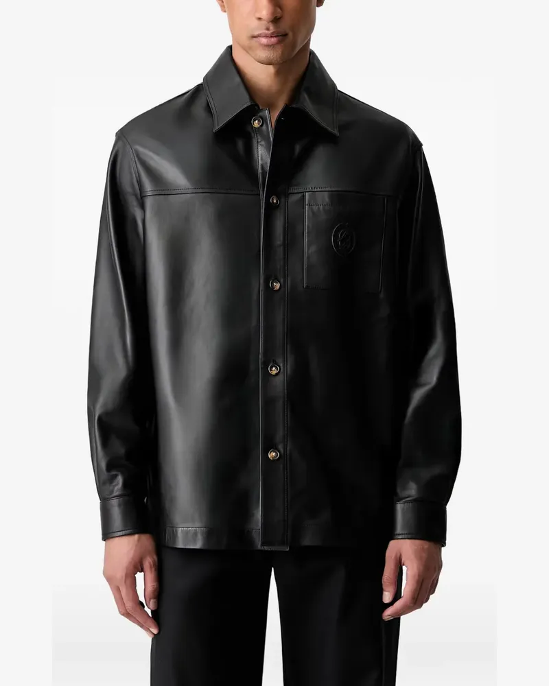 Drôle de Monsieur D Mirror Lederhemd - Schwarz Schwarz