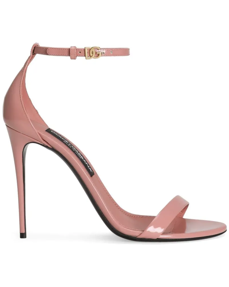 Dolce & Gabbana Sandalen aus Leder 105mm - Rosa Rosa