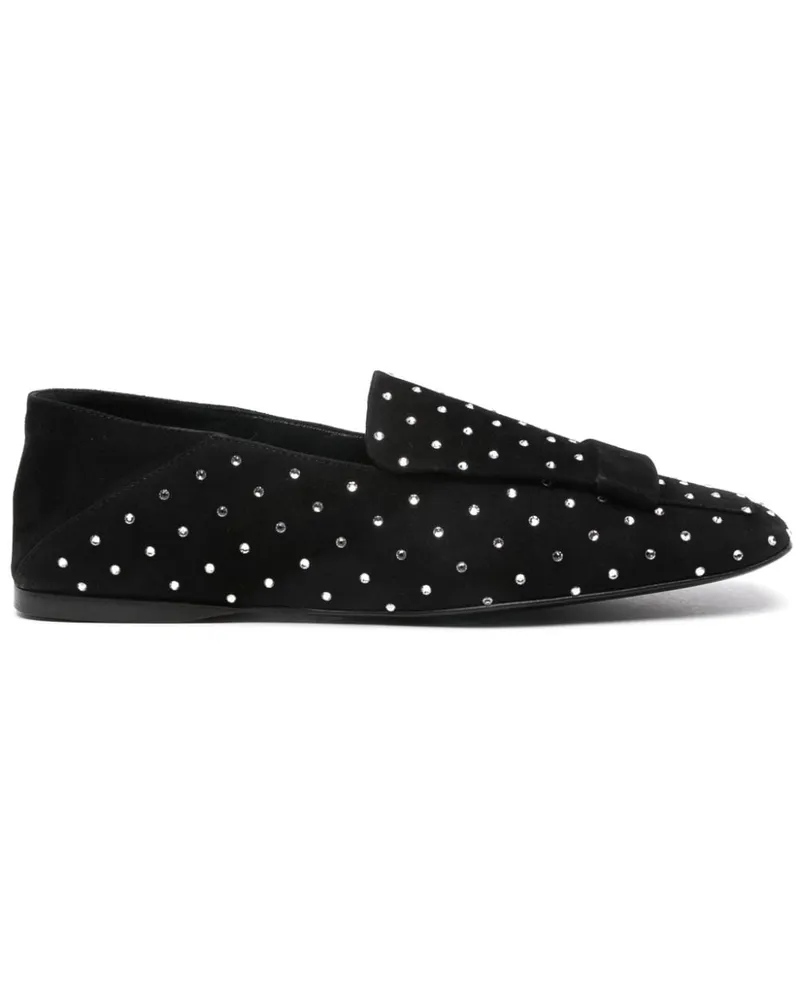 Sergio Rossi Ballerinas mit Kristallen - Schwarz Schwarz
