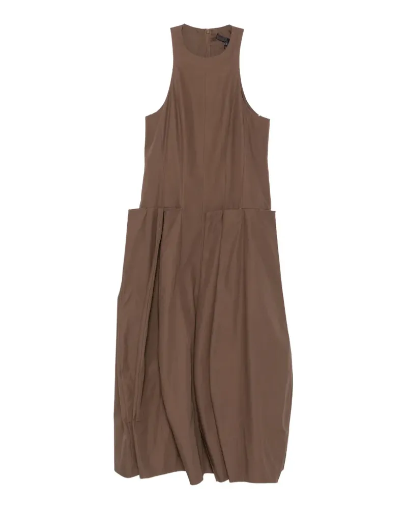 tibi pleated-skirt sleeveless midi dress - Braun Braun