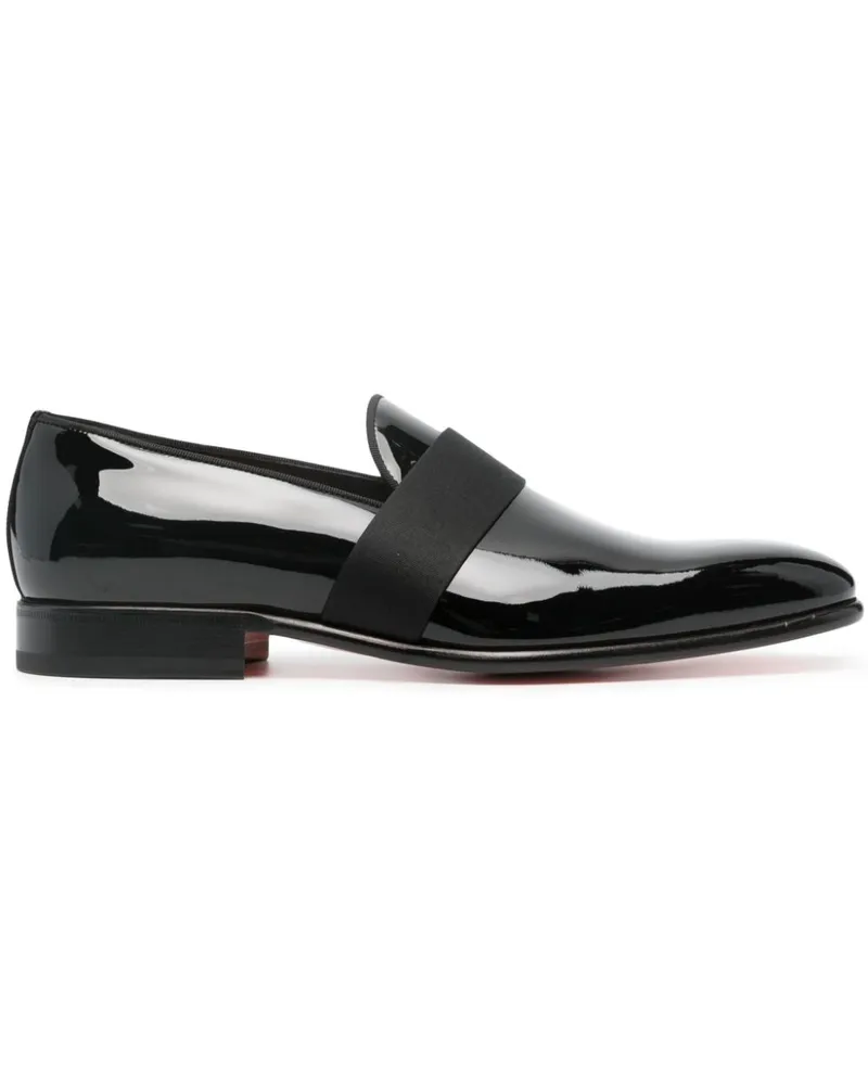 Santoni Loafer aus Lackleder - Schwarz Schwarz