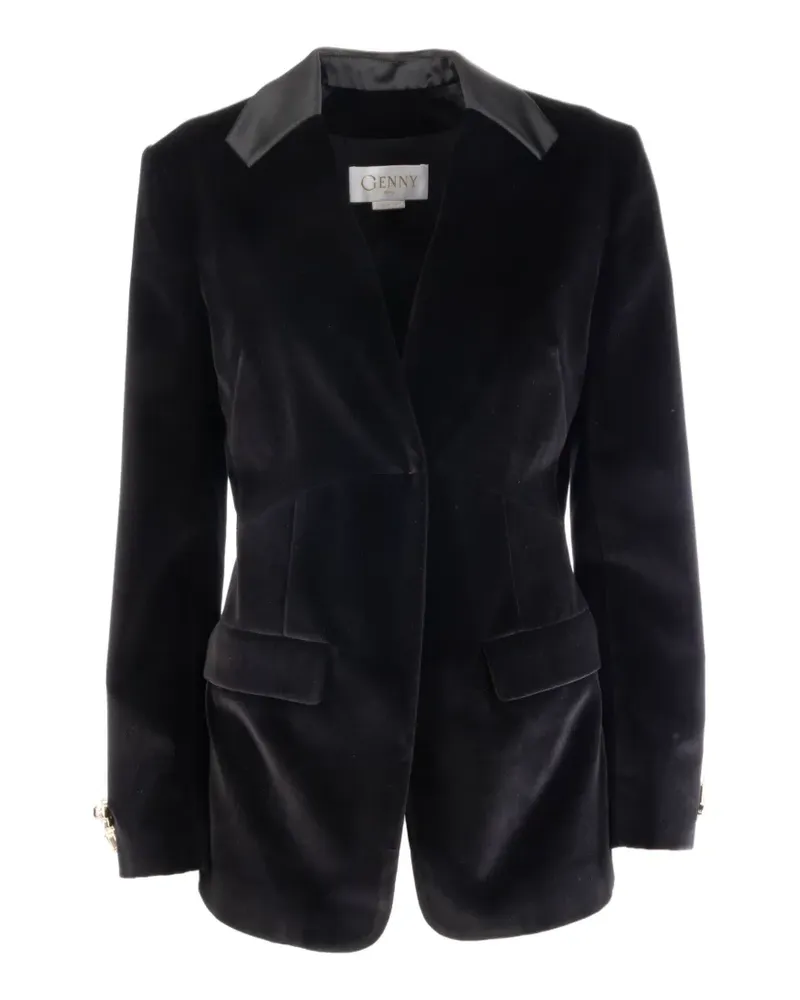 Genny crystal-embellished velvet jacket - Schwarz Schwarz