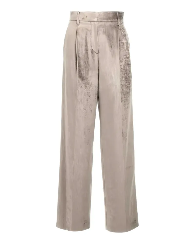 Brunello Cucinelli Wide-Leg-Hose mit Bundfalten - Grau Grau