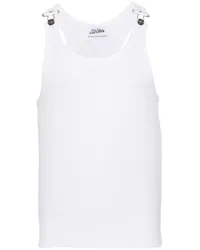 Jean Paul Gaultier Tanktop aus geripptem Strick Weiß