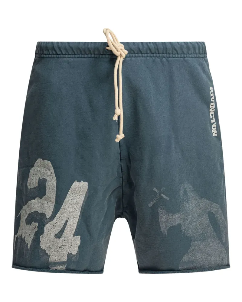 RRR123 Joggingshorts mit grafischem Print - Blau Blau