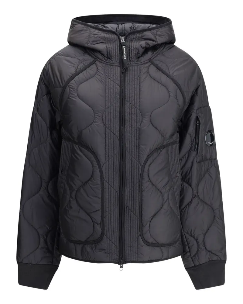 C.P. Company Gesteppte Kapuzenjacke - Schwarz Schwarz