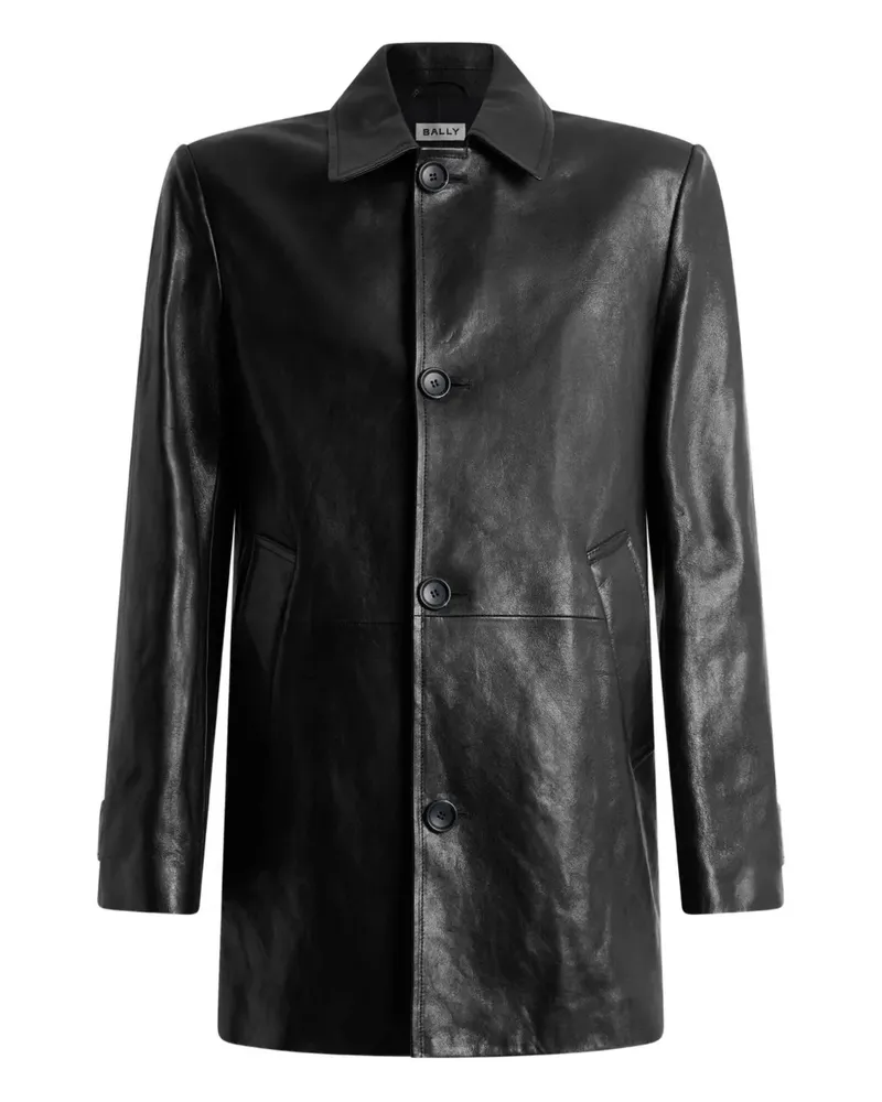 Bally Car horn-button leather coat - Schwarz Schwarz