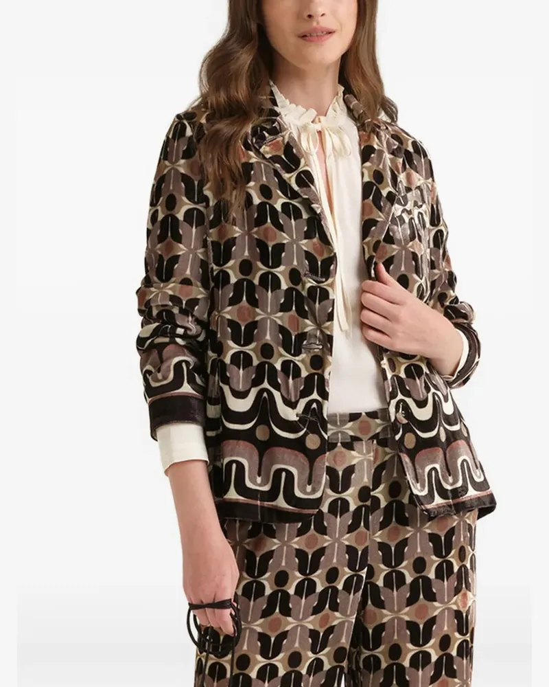 Maliparmi long-sleeve patterned blazer - Nude Nude