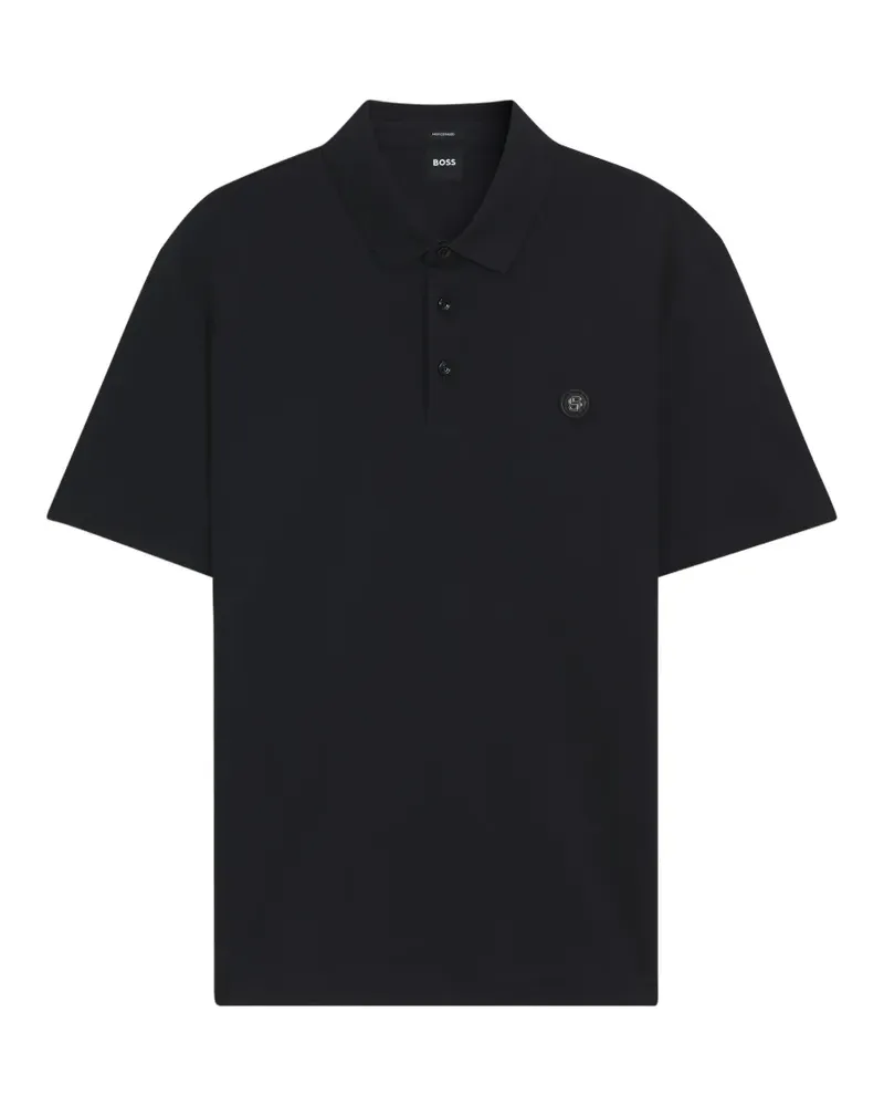 HUGO BOSS Poloshirt mit Logo-Patch - Schwarz Schwarz